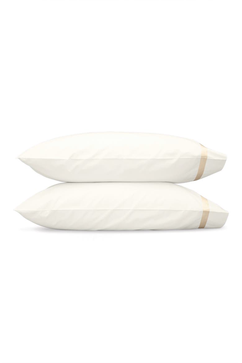 Lowell 600 Thread Count Set of 2 Pillowcases, Main, color, IVORY/ CHAMPAGNE