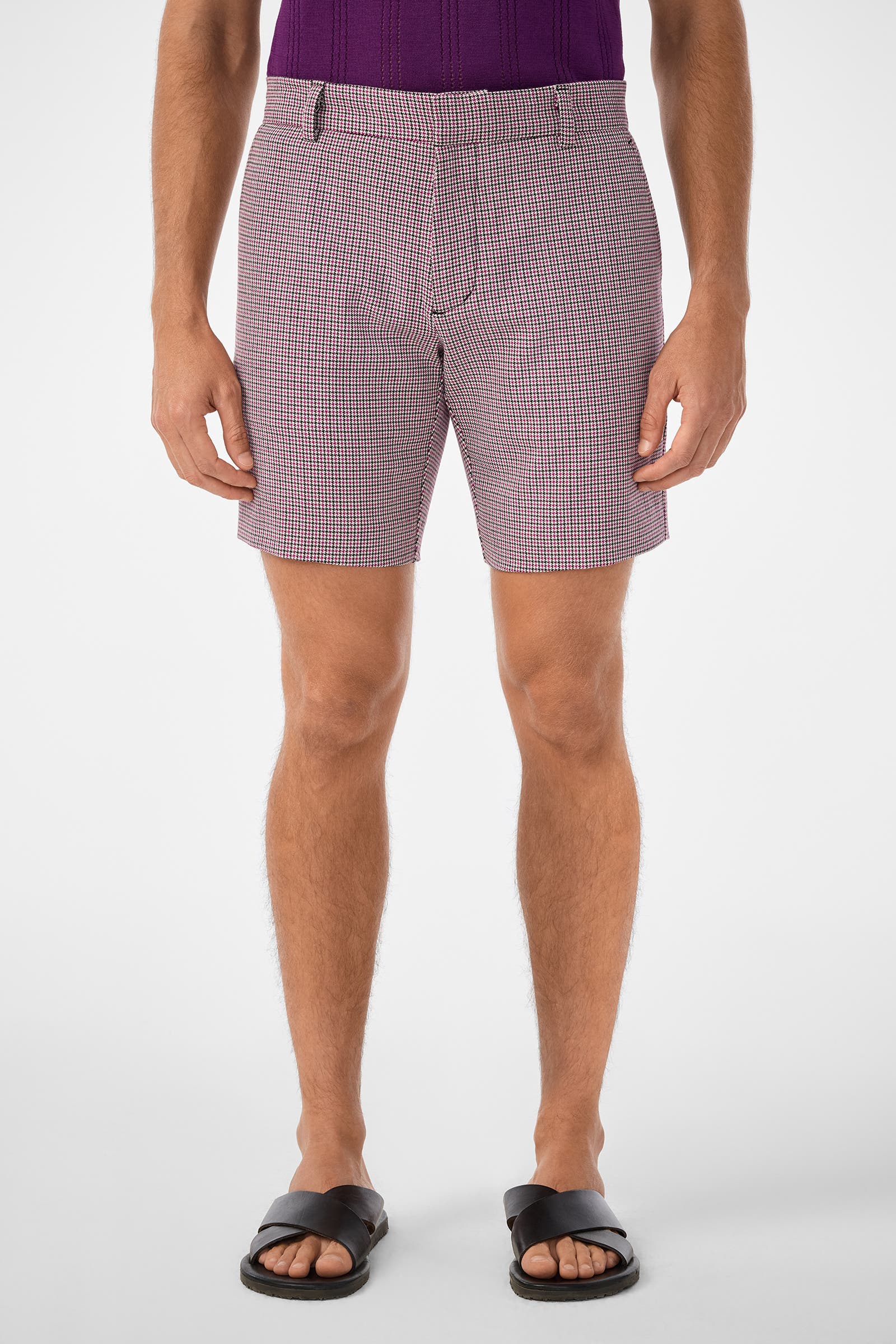 MR TURK Lawrence Houndstooth Short in Multi 