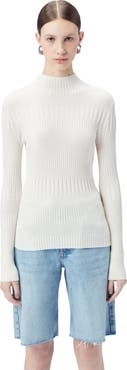 GOBI Mongolian Cashmere High-neck Ribbed Cotton Silk Cashmere Blend Sweater