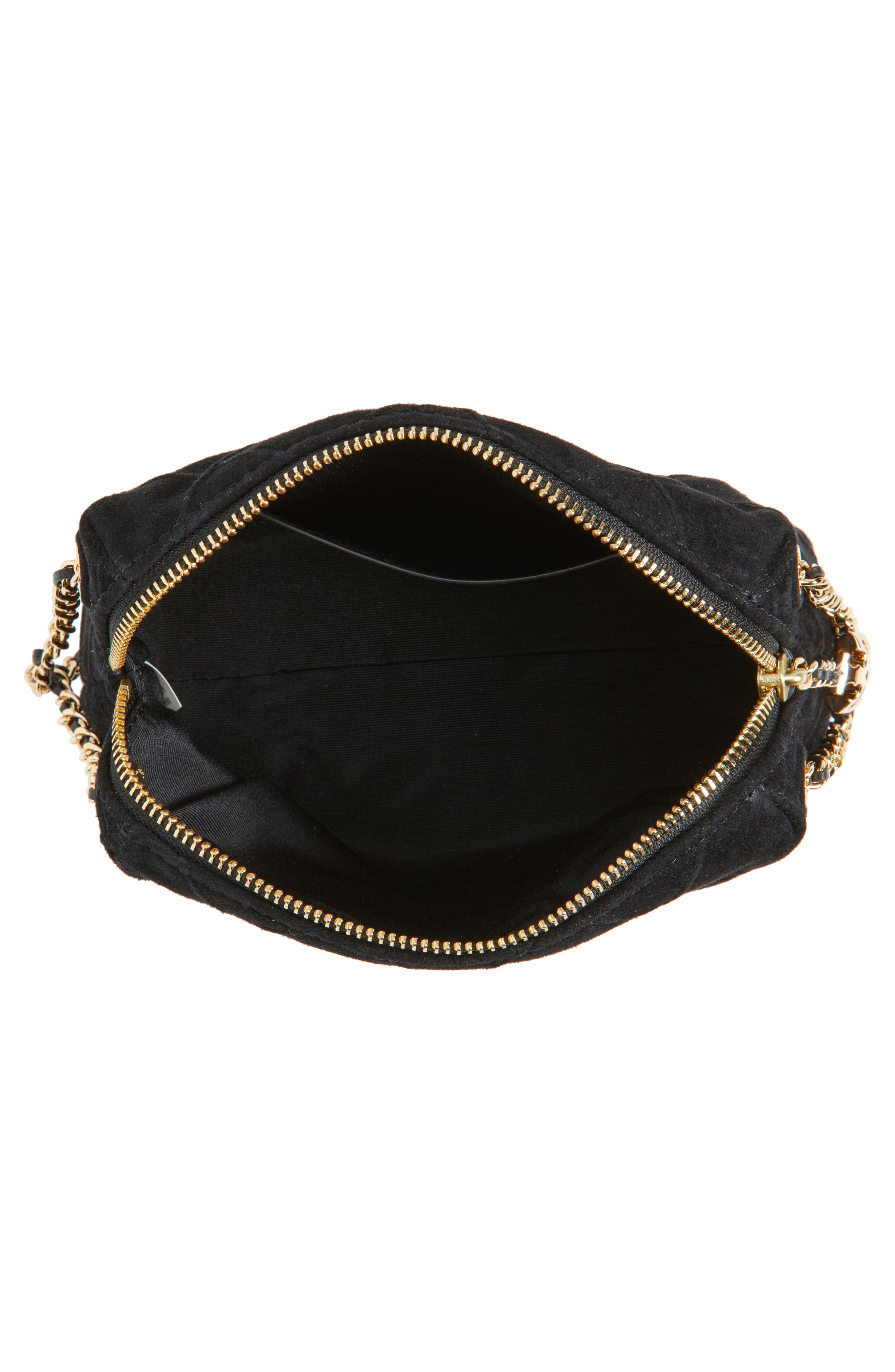 Tory Burch Fleming Soft Suede Crossbody Bag, Alternate, color, Black