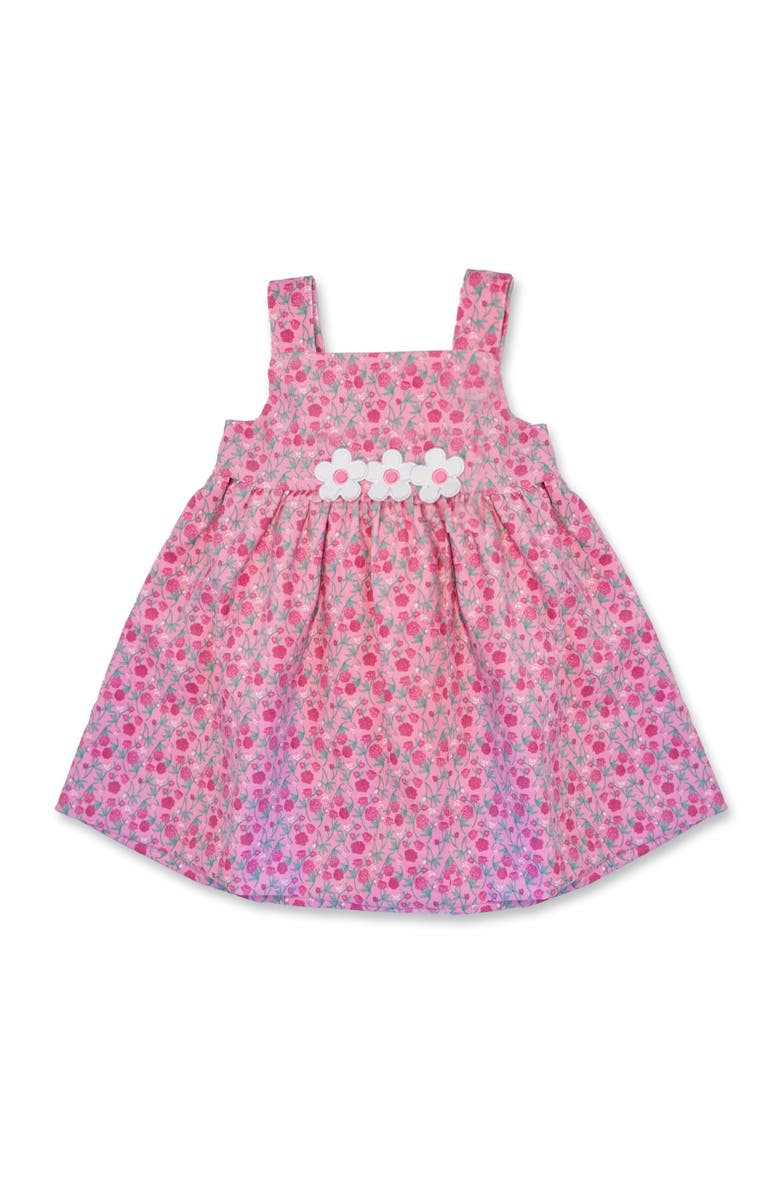 Florence Eiseman Floral Corduroy Jumper With Flowers, Alternate, color, Pink