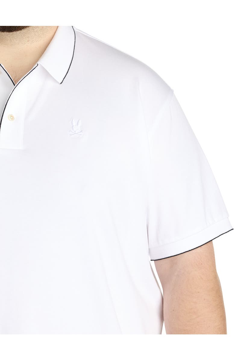Psycho Bunny Big & Tall Bryce Piqué Polo Shirt, Alternate, color, White