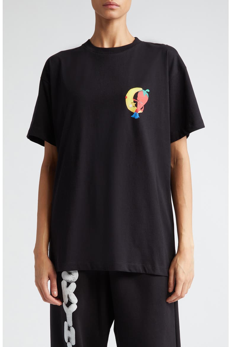 Gender Inclusive Perennial Shana Logo Organic Cotton Blend Graphic T-Shirt, Main, color, BLACK