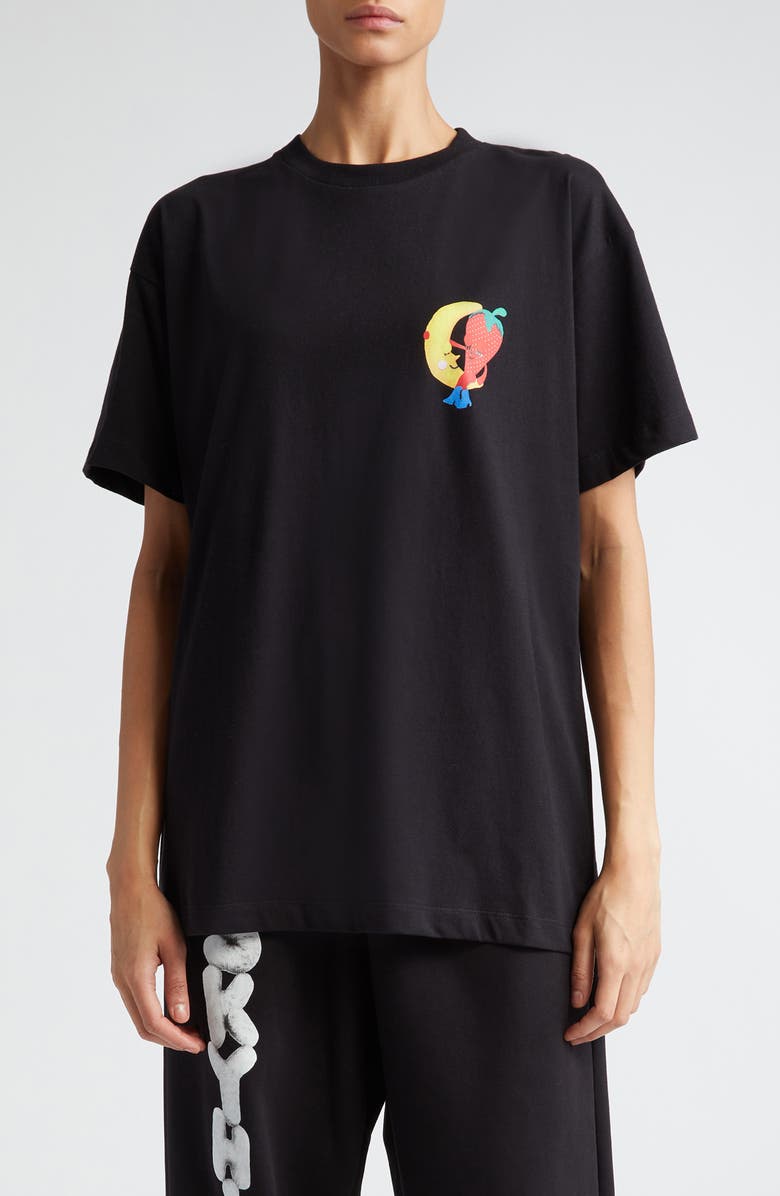 Sky High Farm Workwear Gender Inclusive Perennial Shana Logo Organic Cotton Blend Graphic T-Shirt, Main, color, 