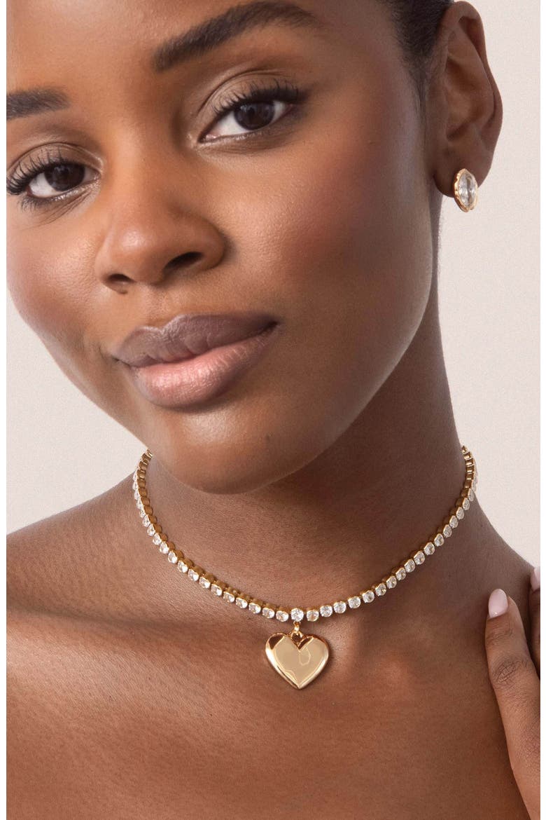 Luminous Love Tennis Necklace, Alternate, color, GOLD