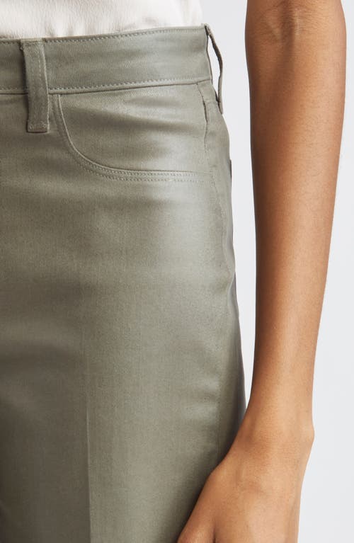 L Agence L'agence Scottie High Waist Coated Wide Leg Jeans In Green