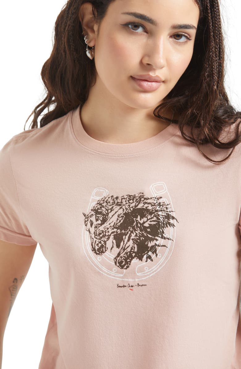 Brixton Pony Club Cotton Graphic T-Shirt, Alternate, color, Silver Pink