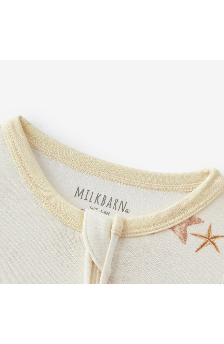 Milkbarn Luxe Stretch Zipper Pajama, Alternate, color, Starfish Dreams