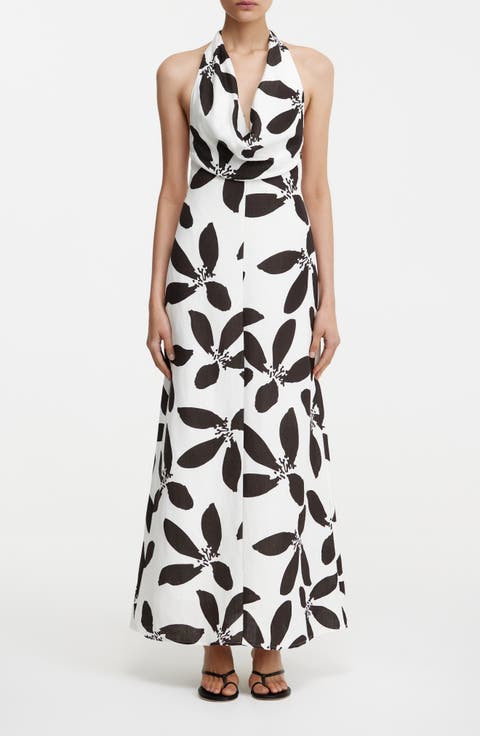 Jennifer Print Halter Maxi Dress