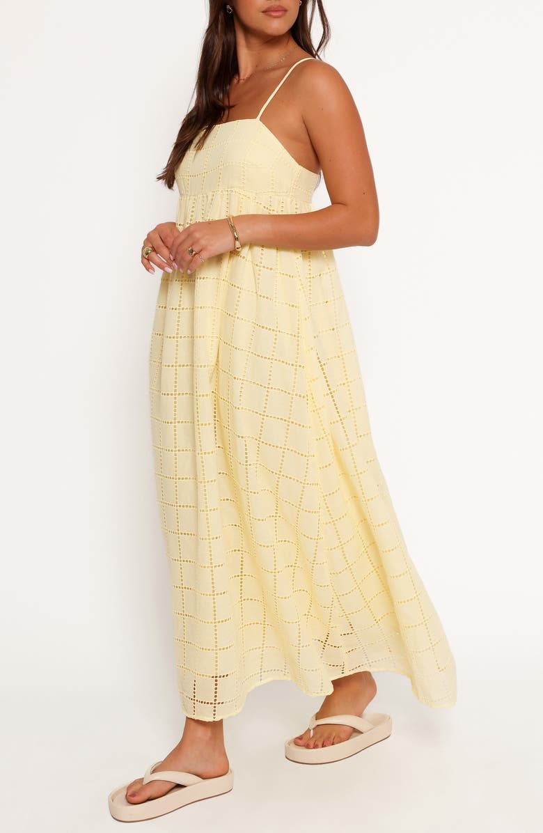 Petal & Pup Aliyah Cotton Eyelet Maxi Dress, Alternate, color, Butter Yellow