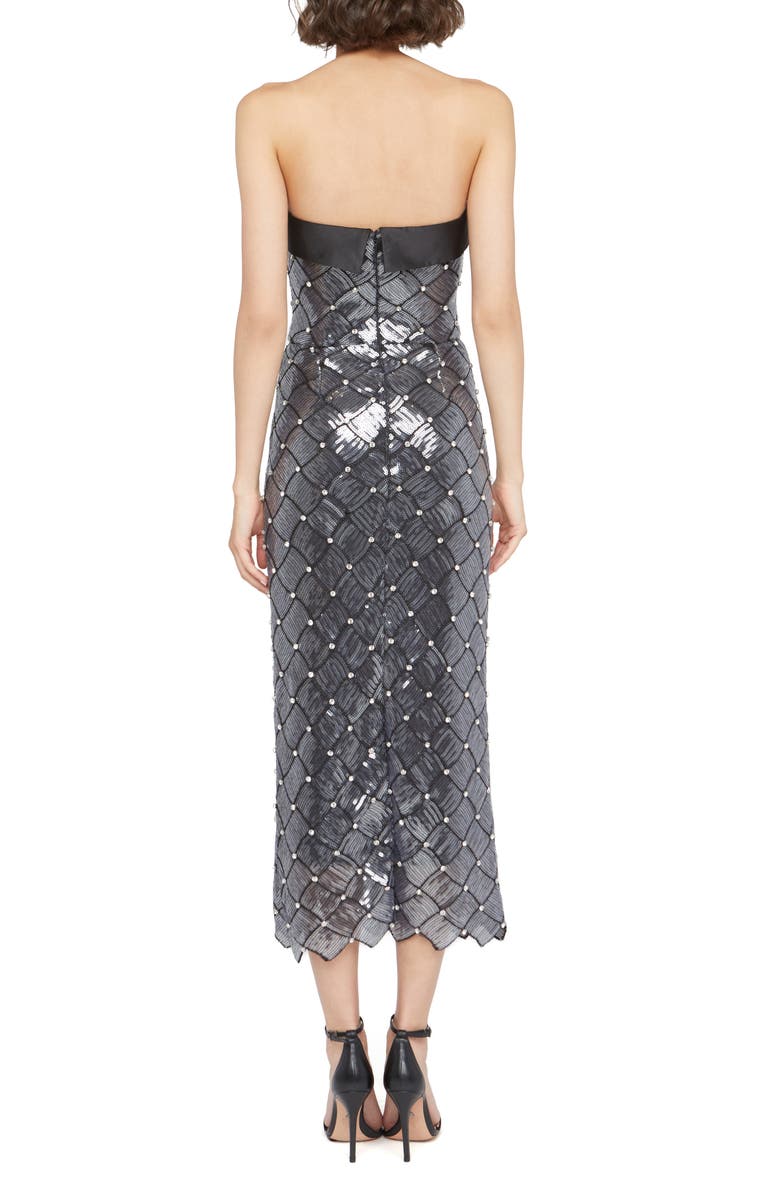 Theia Jewel Strapless Sequin Gown, Alternate, color, 