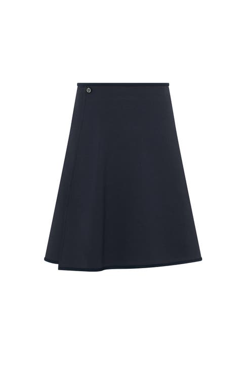 Girls Ponte Flare Wrap Skirt