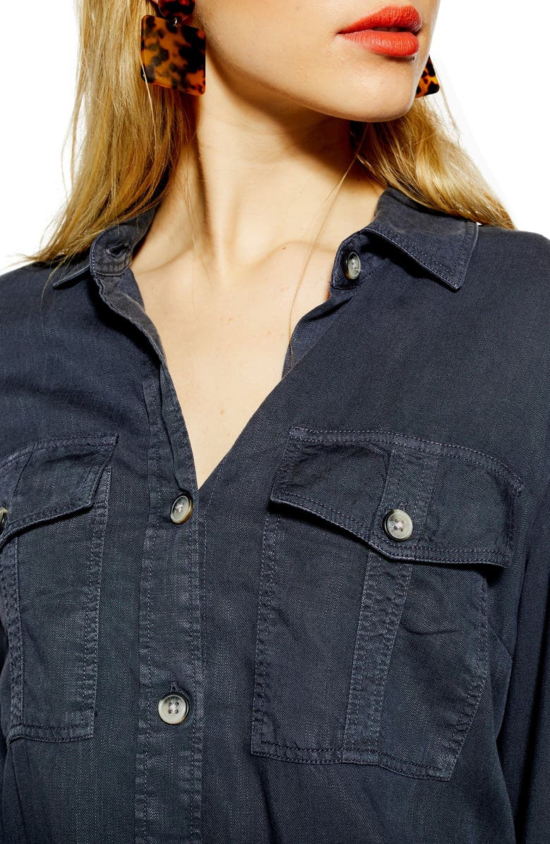 Topshop Kate Utility Shirt, Alternate, color, 