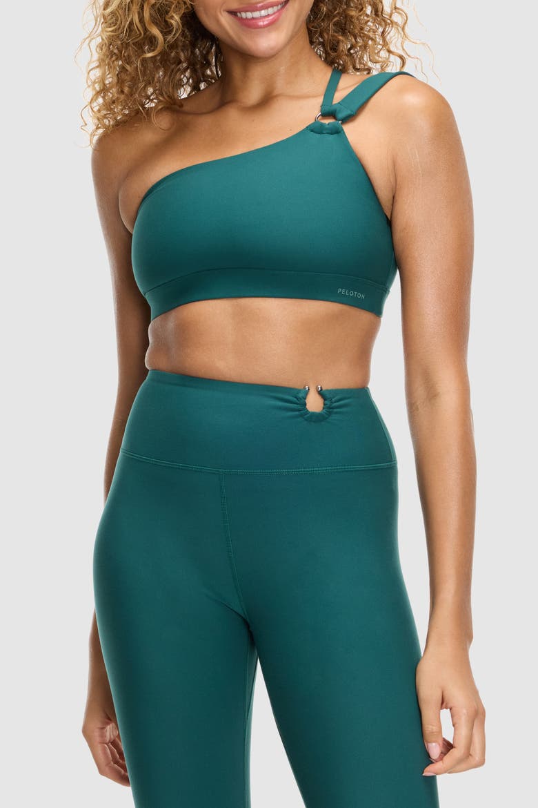 Cadent O-Ring One Shoulder Bra, Main, color, Deep Forest