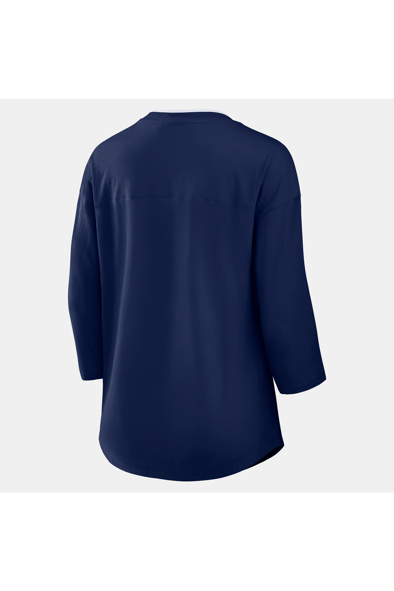 Women's Fanatics  Navy Denver Broncos Team First Deceptive Juke 3/4-Sleeve V-Neck T-Shirt, Alternate, color, Navy
