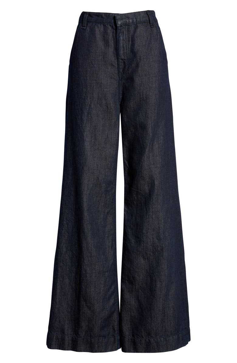 ASKK NY High Waist Cotton & Linen Trouser Jeans, Alternate, color, 