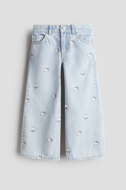 Printed Wide Leg Jeans