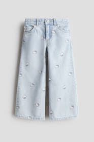 H&M Printed Wide Leg Jeans