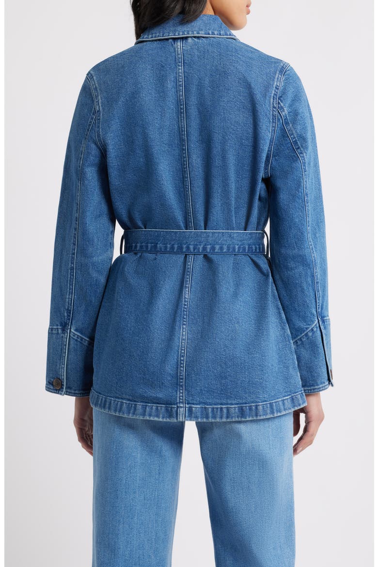 Belted Denim Chore Jacket, Alternate, color, MEDIUM WASH