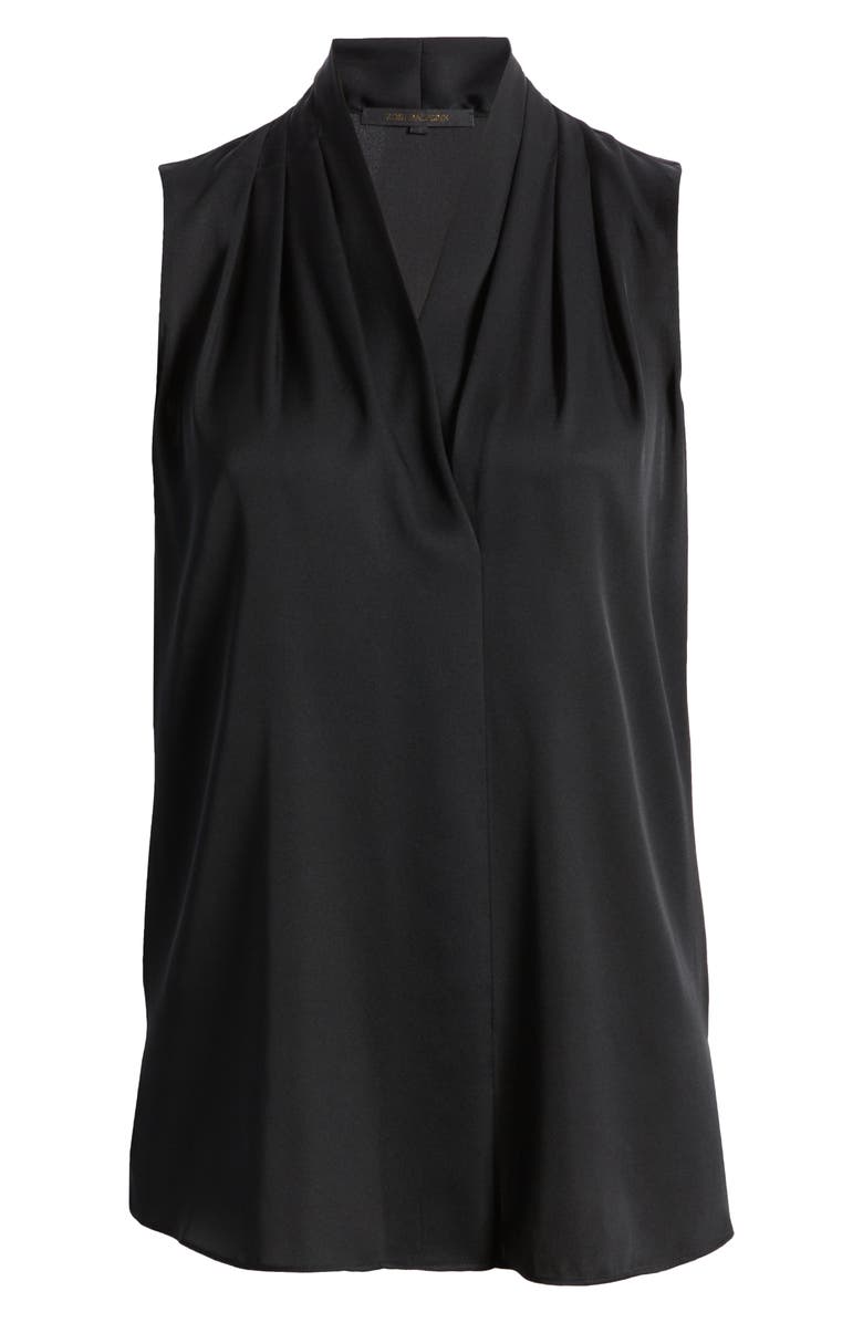 KOBI HALPERIN 'Mila' Sleeveless Stretch Silk Blouse, Alternate, color, Black