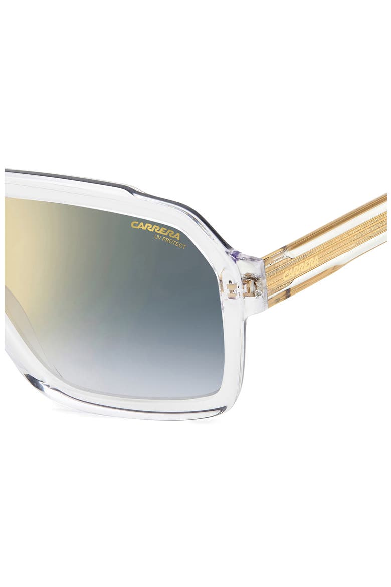 60mm Gradient Polarized Rectangular Sunglasses, Alternate, color, 0900-1V
