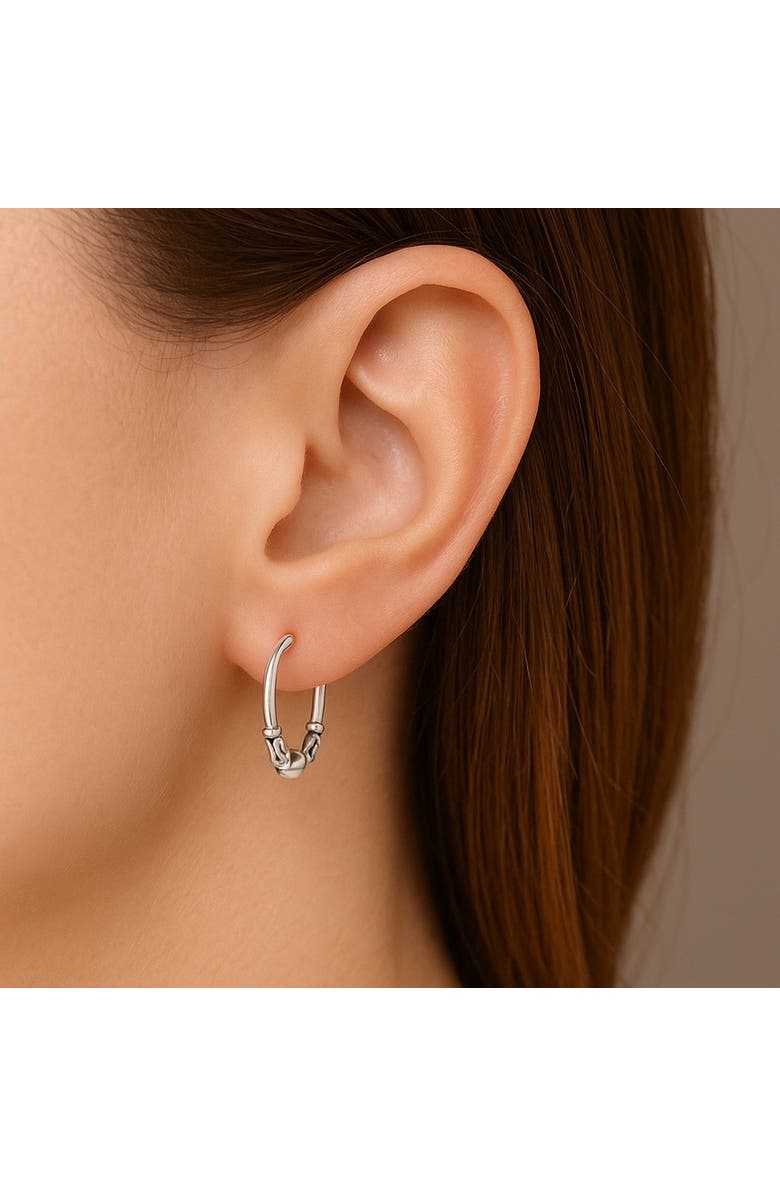 Donatello Gian Sterling Silver Fancy Hoop Earrings, Alternate, color, Silver