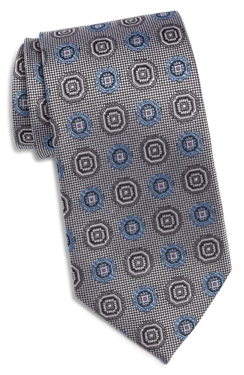 Floral Medallion Silk Jacqard Tie