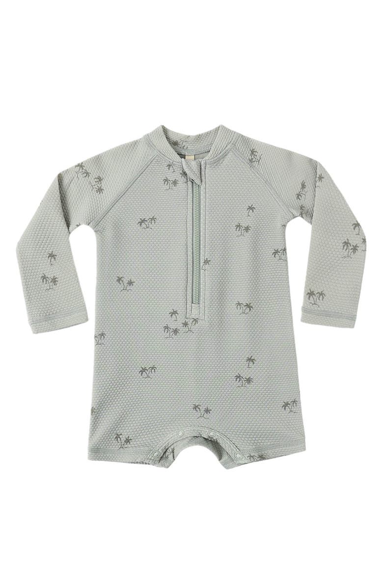 QUINCY MAE Long Sleeve UPF 50+ One-Piece Rashguard Swimsuit, Alternate, color, Sage