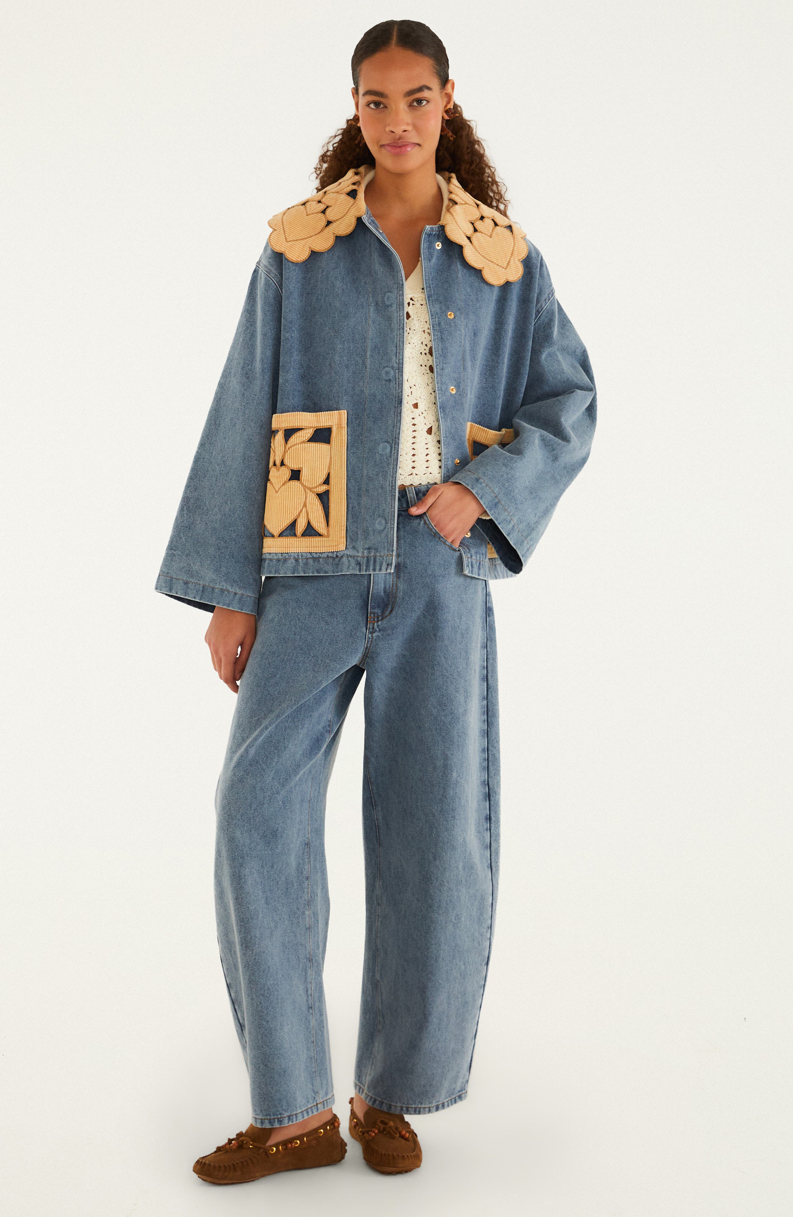 FARM Rio Richelieu Denim Barn Jacket (Women) | Nordstrom