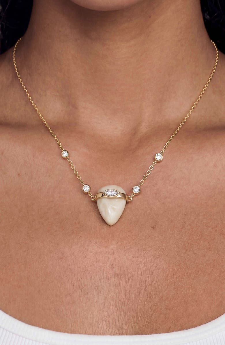 Ettika Solstice Pendant Necklace, Alternate, color, Bone