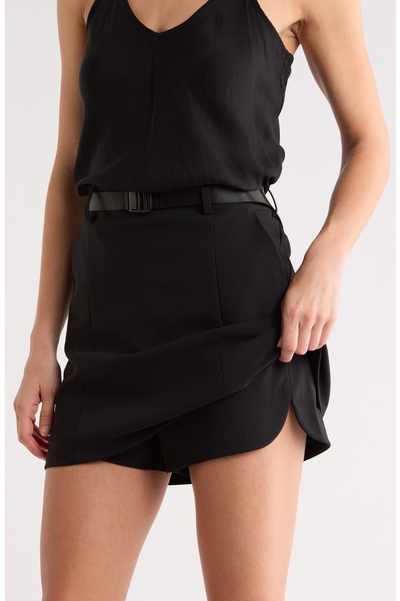 Knit Gabardine Skort, Alternate, color, BLACK