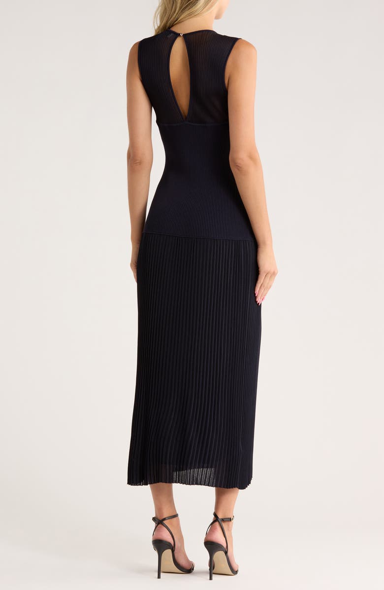 Derek Lam 10 Crosby Lecco Sleeveless Mixed Media Dress, Alternate, color, Night Sky