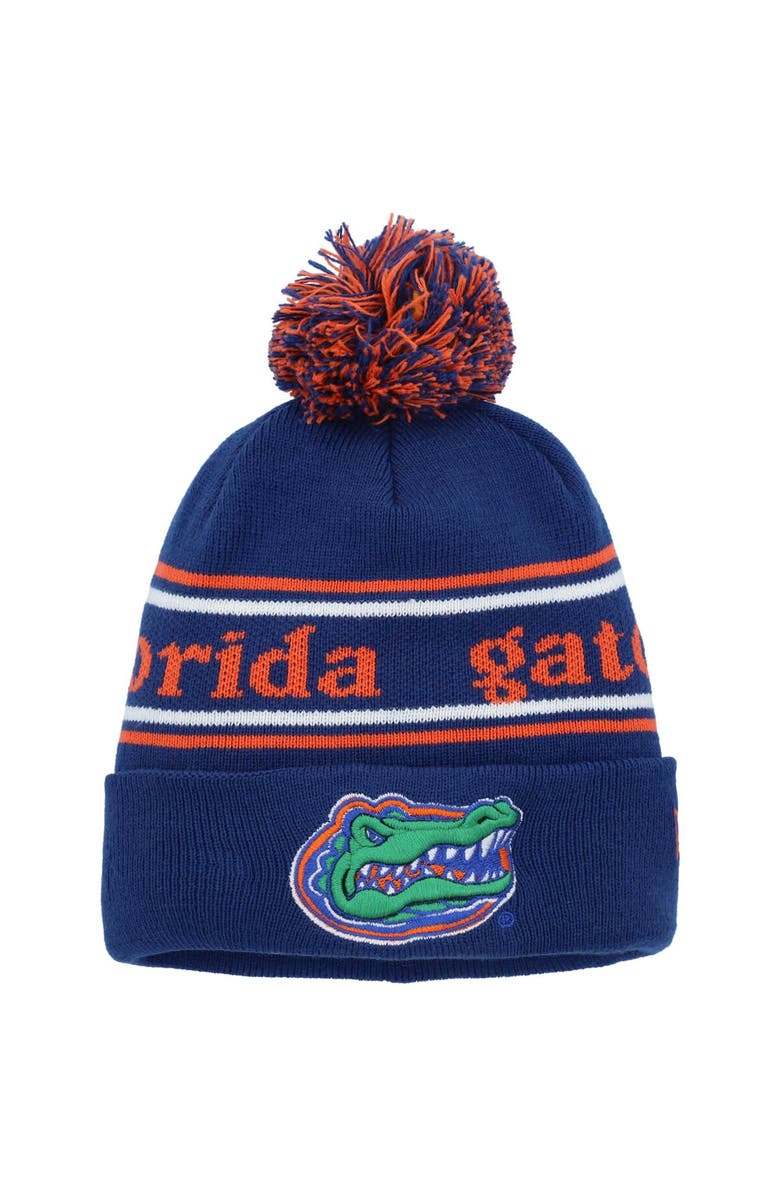 New Era Youth New Era Royal Florida Gators Marquee Cuffed Knit Hat with Pom, Main, color, 