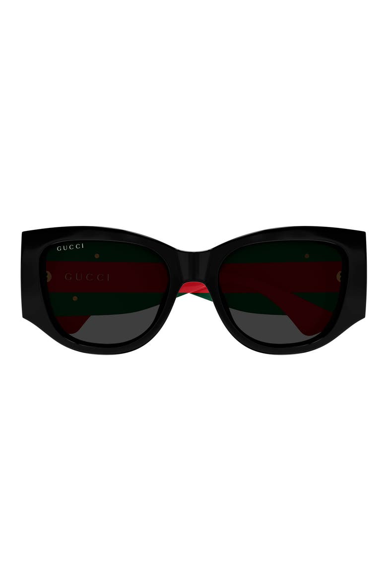 55mm Cat Eye Sunglasses, Main, color, BLACK