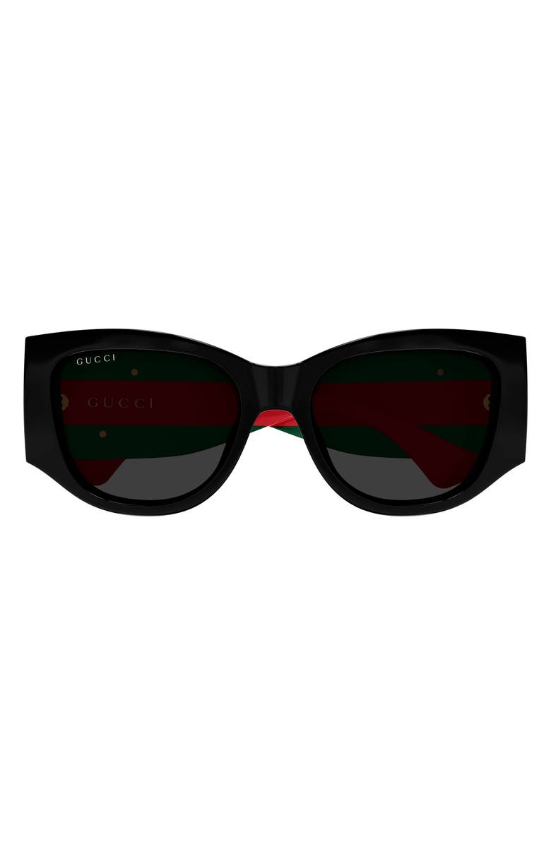 Gucci 55mm Cat Eye Sunglasses, Main, color, Black
