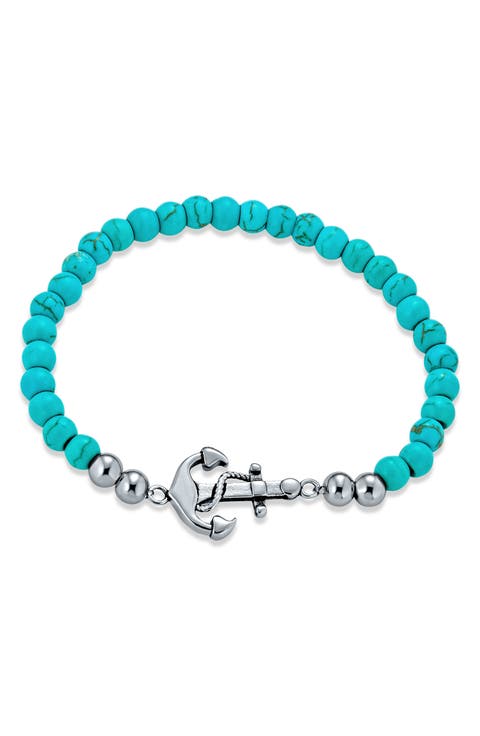 Turquoise Ball Bead Stretch Bracelet