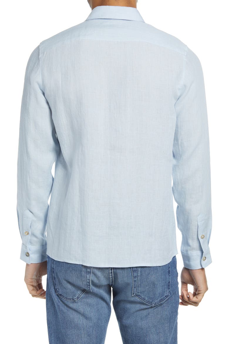 Vincent Slim Fit Linen Button-Up Shirt, Alternate, color, LIGHT BLUE