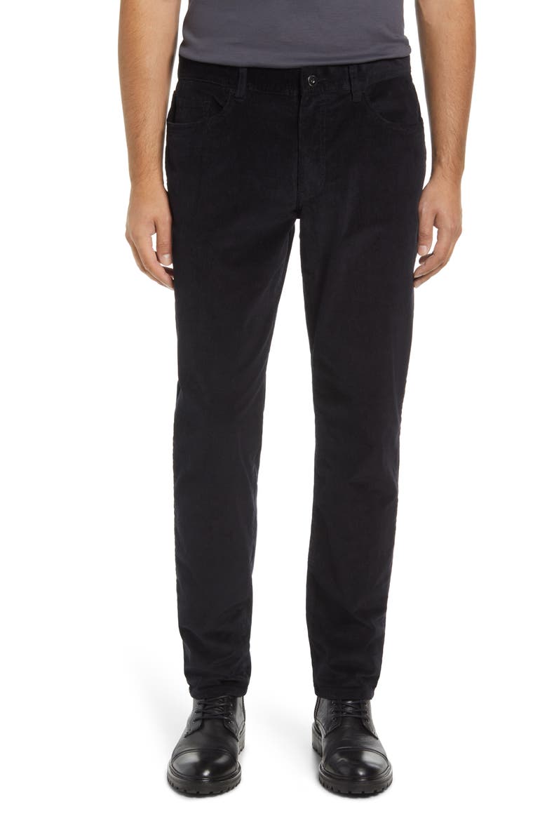 Stretch Corduroy Pants, Main, color, BLACK CAVIAR
