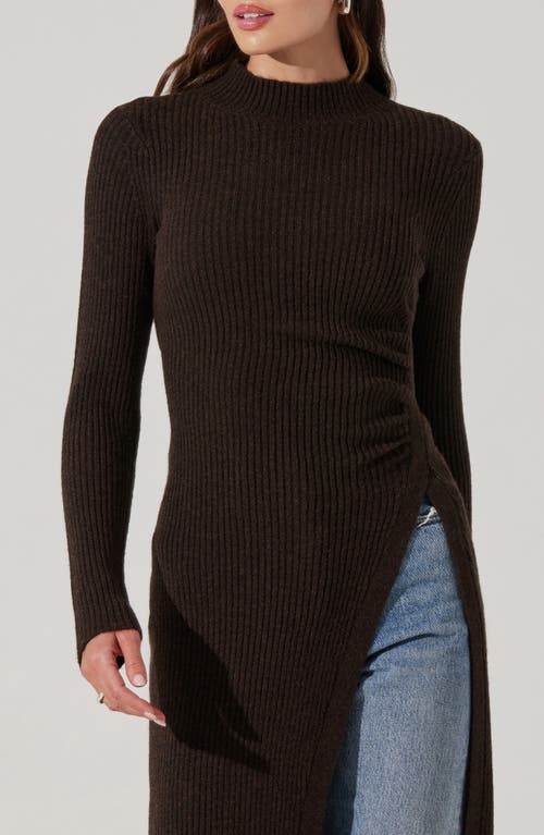 ASTR ASTR THE LABEL MOCK NECK RIB LONGLINE SWEATER