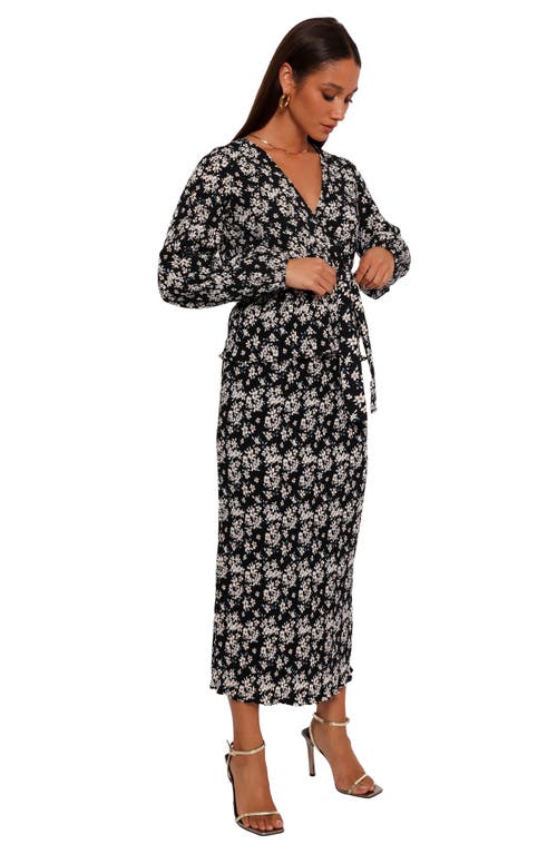 Petal And Pup Petal & Pup Minelli Floral Print Plissé Midi Skirt In Black