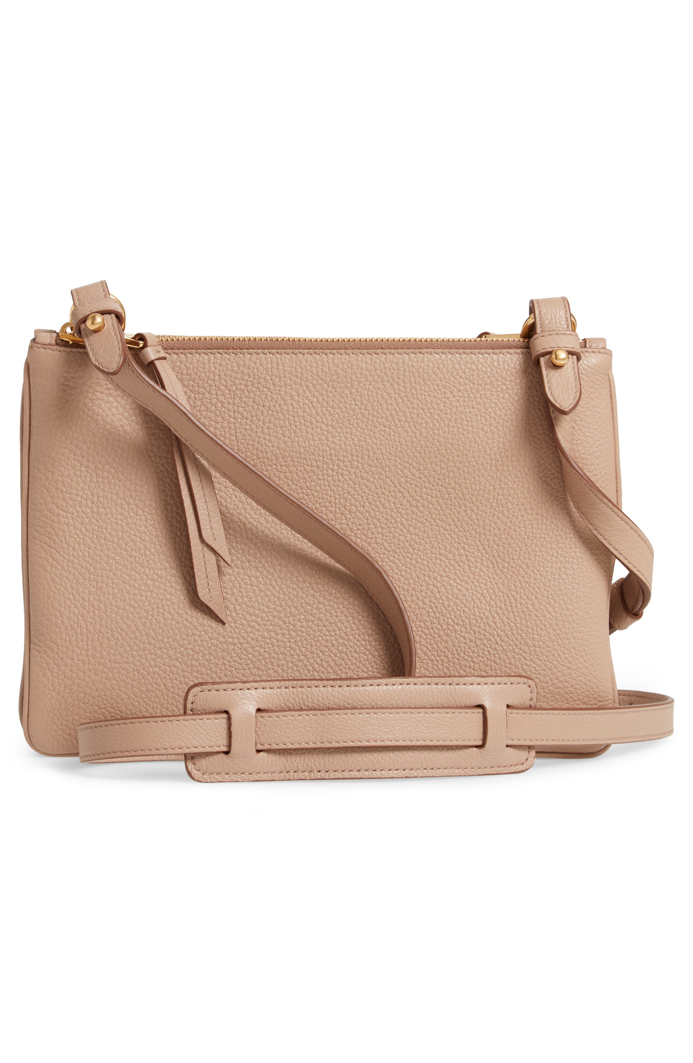Daino Double Compartment Leather Crossbody Bag, Alternate, color, CAMMEO