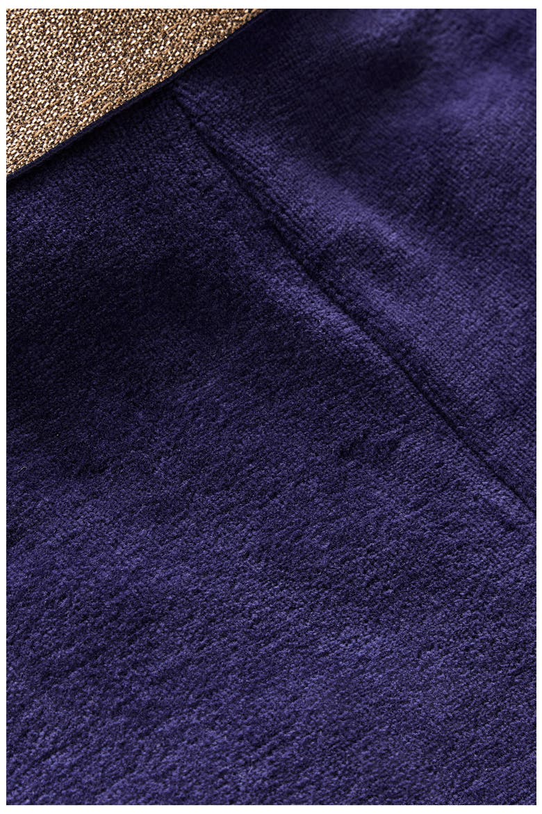 Kids' Metallic Velvet Flare Leggings, Alternate, color, COLLEGE NAVY