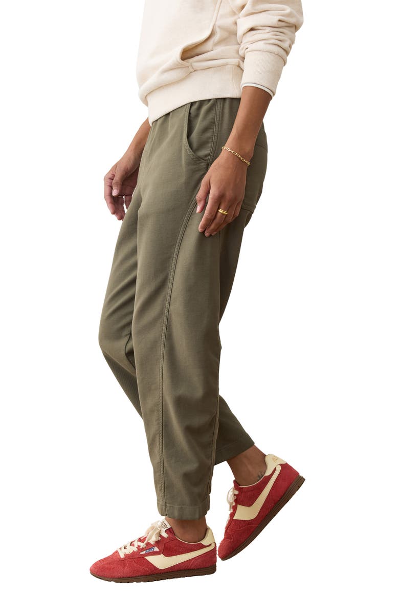 Marine Layer Jessie Barrel Leg Twill Pants, Alternate, color, Dusty Olive