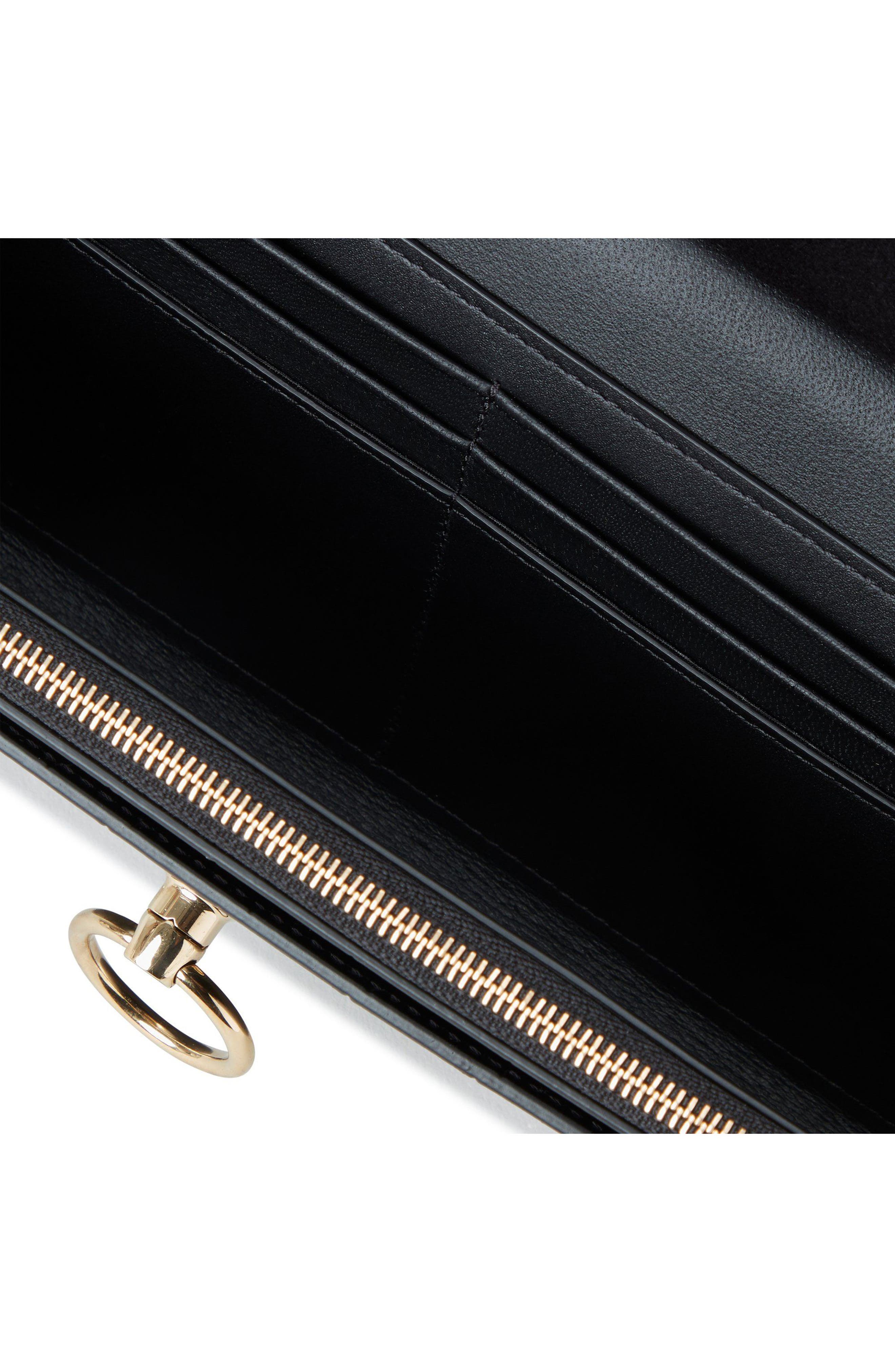 Mulberry Small Amberley Croc Embossed Leather Clutch, Alternate, color, Black