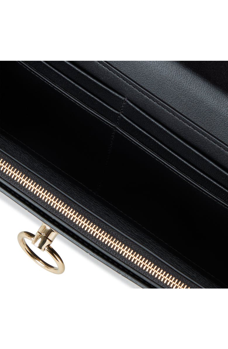 Mulberry Small Amberley Croc Embossed Leather Clutch, Alternate, color, Black