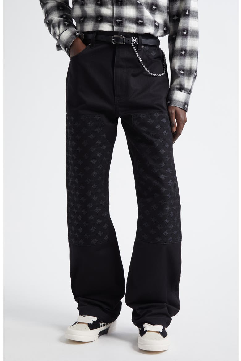 MA Quad Jacquard Cotton & Wool Carpenter Jeans, Main, color, BLACK