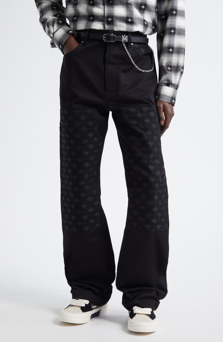 AMIRI MA Quad Jacquard Cotton & Wool Carpenter Jeans, Main, color, Black