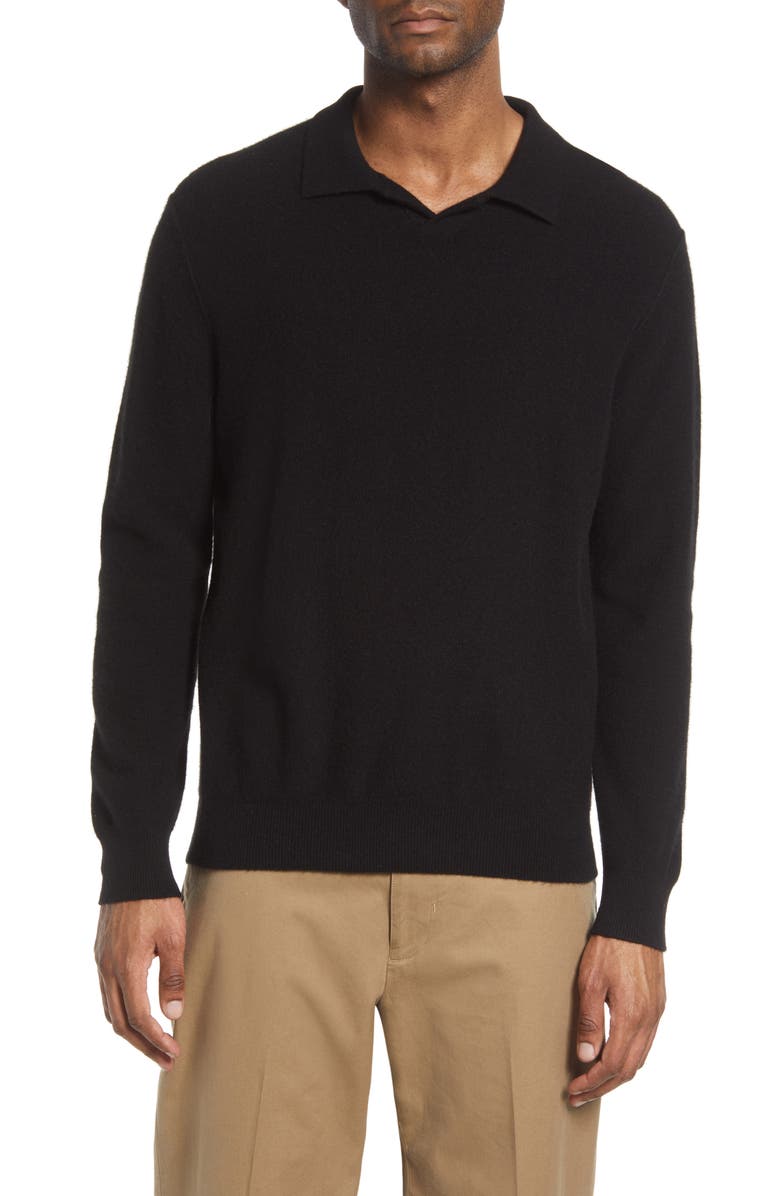 Vince Boiled Cashmere Johnny Collar Sweater, Main, color, 