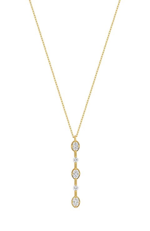 Aviva 18K Yellow Gold Diamond Vertical Bar Pendant Necklace - 0.30ct. (Nordstrom Exclusive)