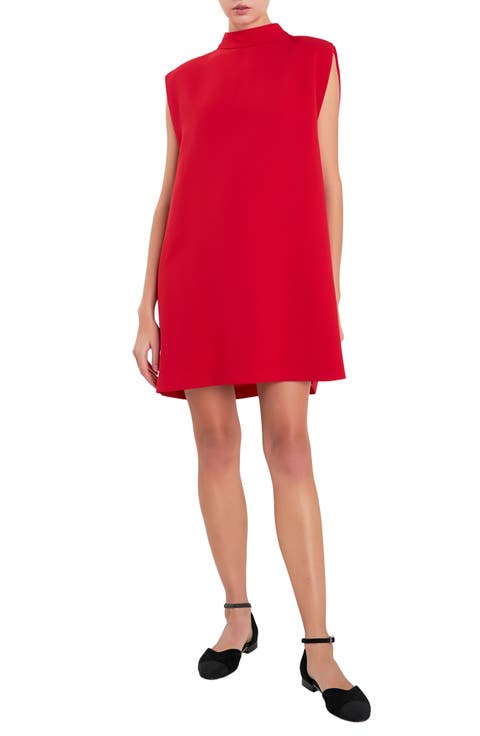 Mock Neck Sleeveless Shift Dress